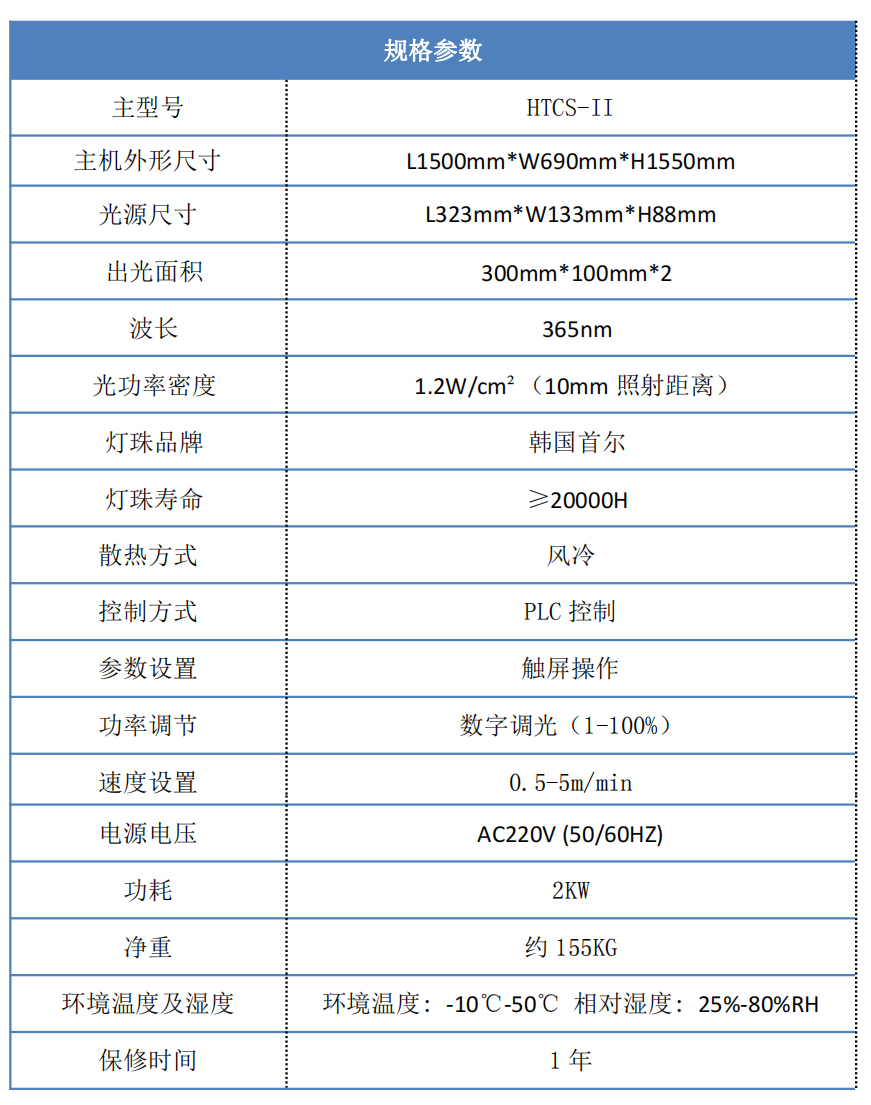 300*100mm uv固化機規格參數